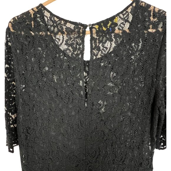 Pendleton Black Lace Dress Size 12 Flounce Hem Lined - Picture 3 of 15